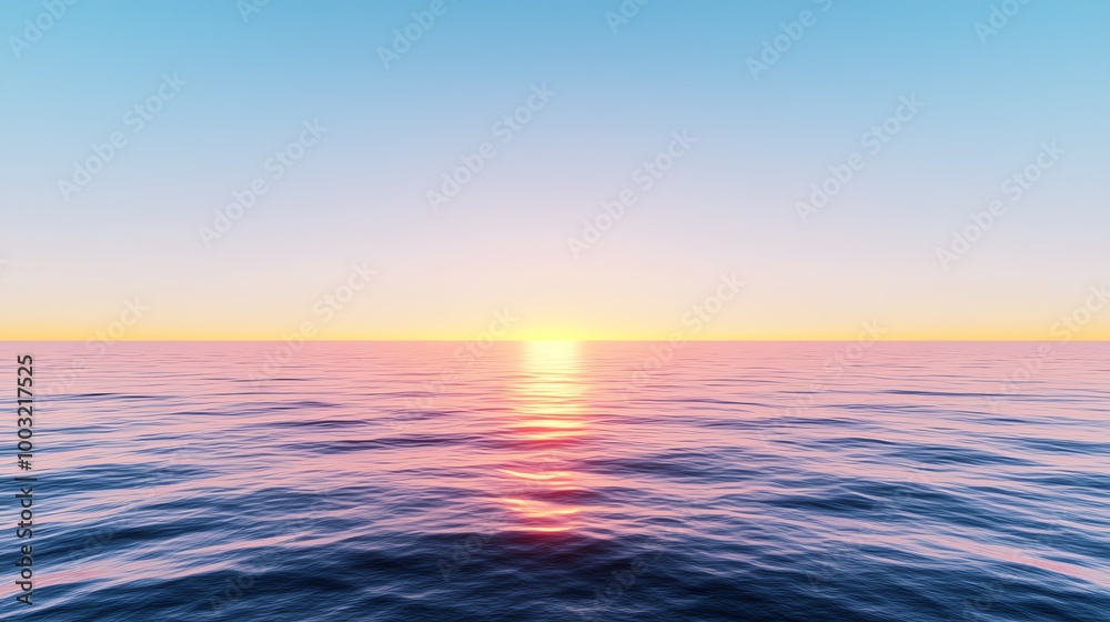 Fototapeta premium Peaceful ocean sunset with vibrant colors.