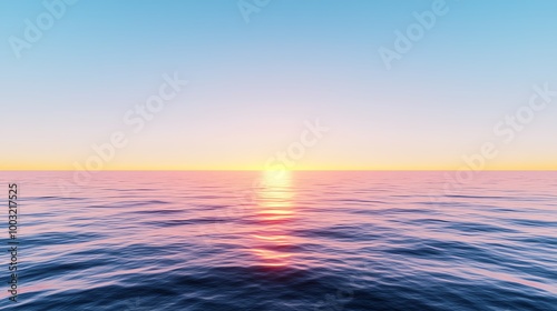 Peaceful ocean sunset with vibrant colors.