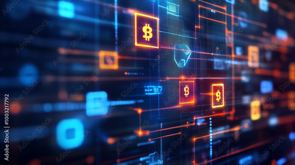 Blockchain network background Blockchain network background