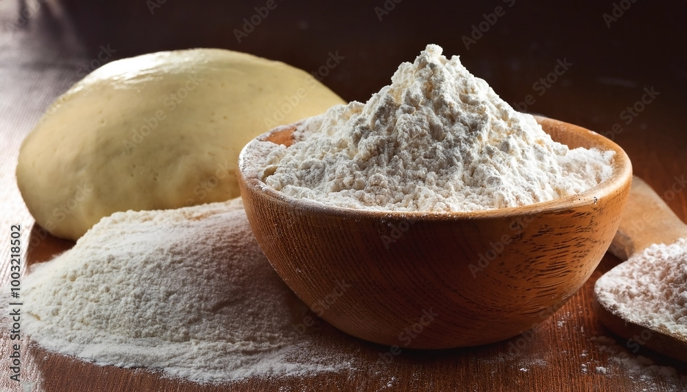 Flour in a small bowl, with the remaining dough on the side. Flour in a small bowl, with the remaining dough on the side.