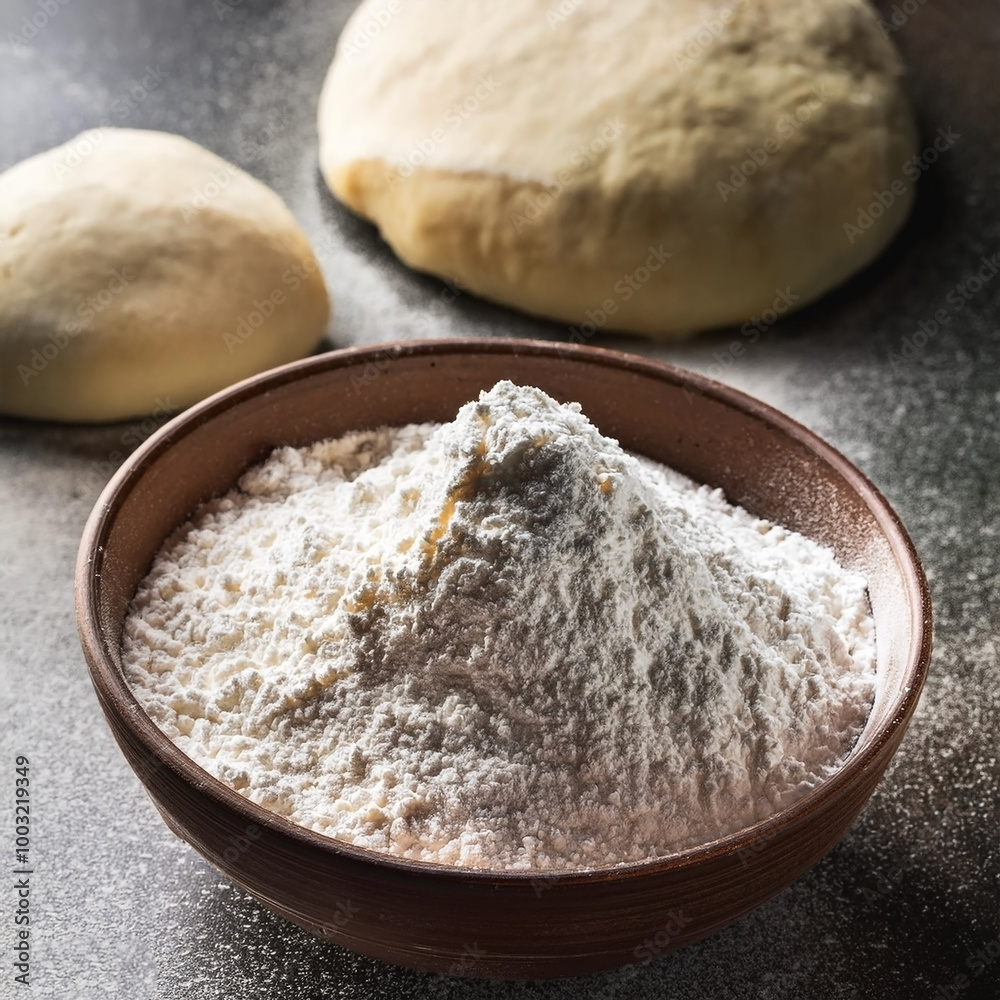 Flour in a small bowl, with the remaining dough on the side. Flour in a small bowl, with the remaining dough on the side.