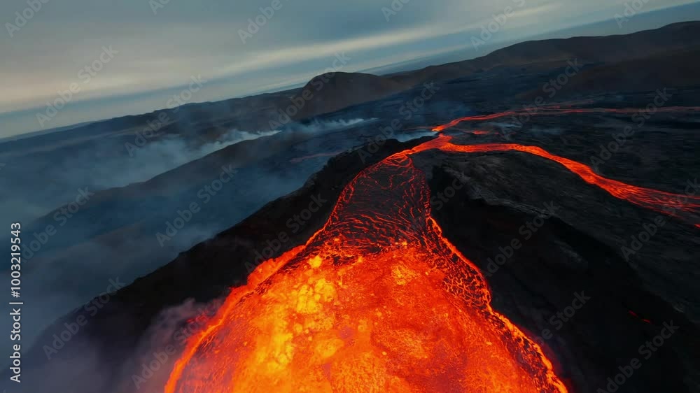 volcano eruption lava