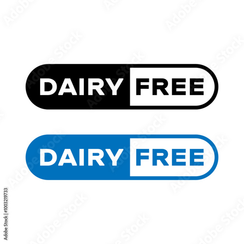 dairy free food allergy product dietary label flat vector icon