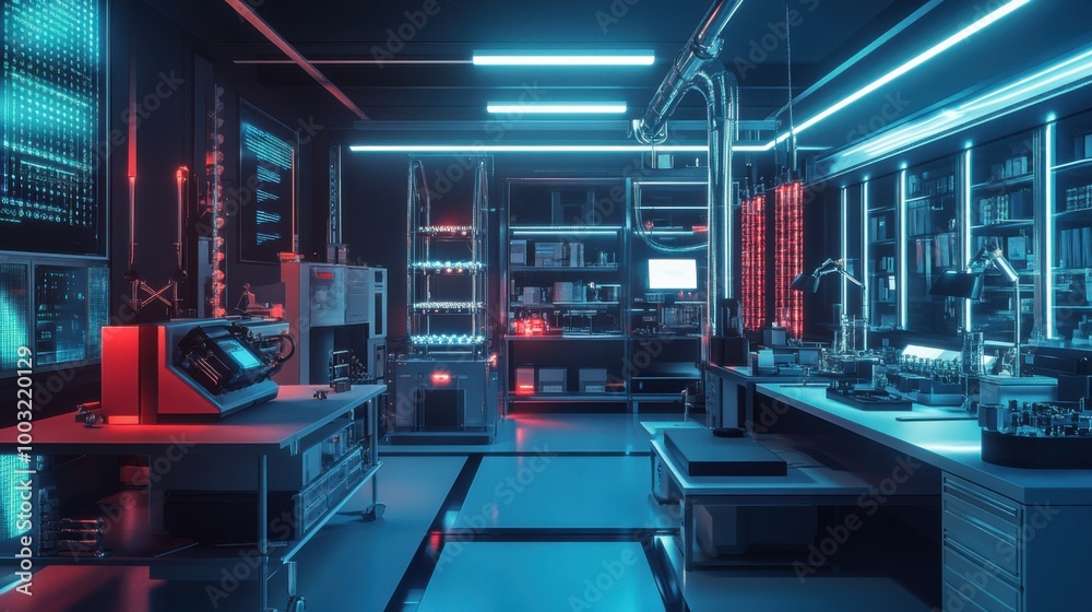 Laboratory with quantum research equipment Laboratory with quantum research equipment