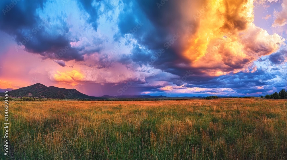 Sunset over the field - Captivating 4K time-lapse with stunning nature's light and rolling colorful clouds, Stock Video Sunset over the field - Captivating 4K time-lapse with stunning nature's light and rolling colorful clouds, Stock Video