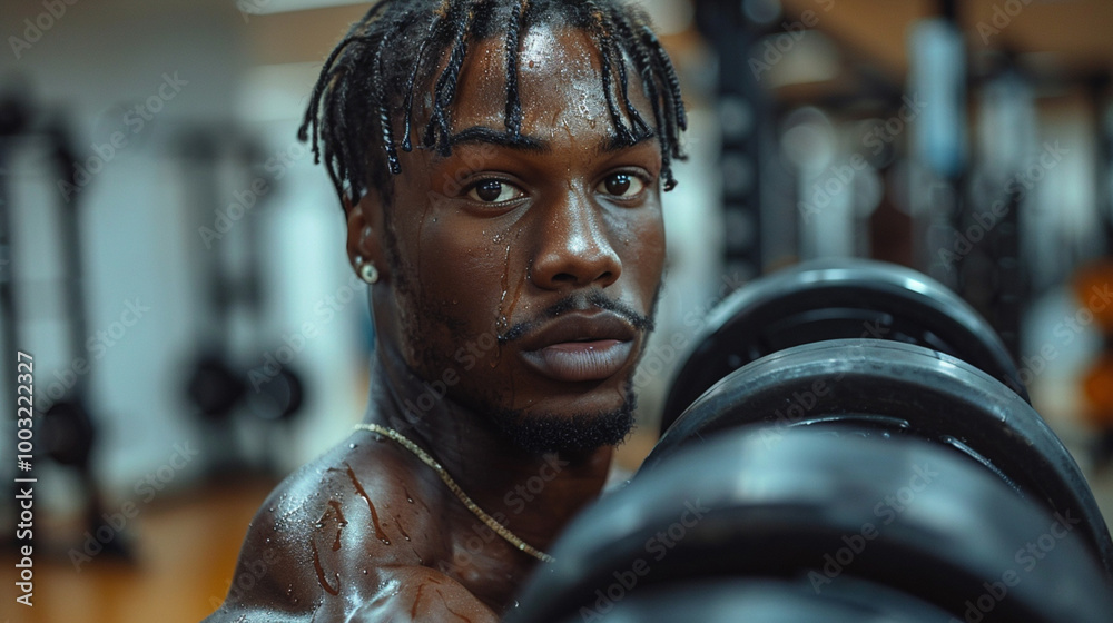 Strength Training in Modern Gym: Focused and Determined Strength Training in Modern Gym: Focused and Determined