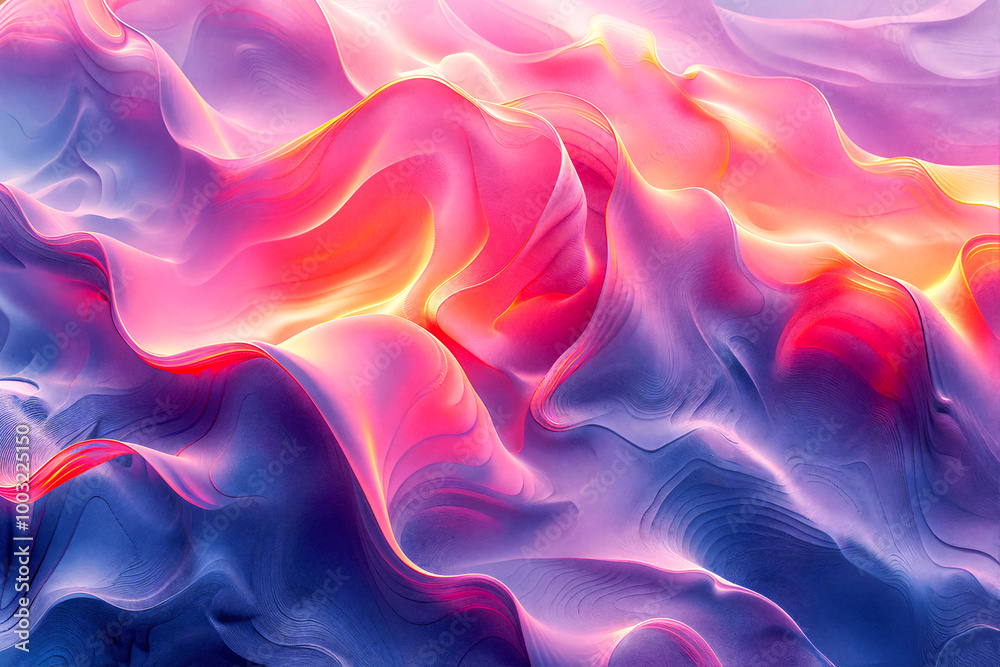 Fototapeta premium Dynamic fluid gradient design, wave effect.