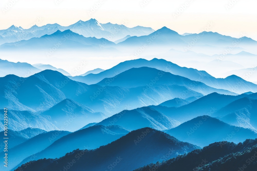 Obraz premium In the Sierra Nevada de Santa Marta, Cordillera, Colombia, a foggy valley, spectacular scenery with a cloudy sky, impressive dawn in the mountain landscape, wallpaper.