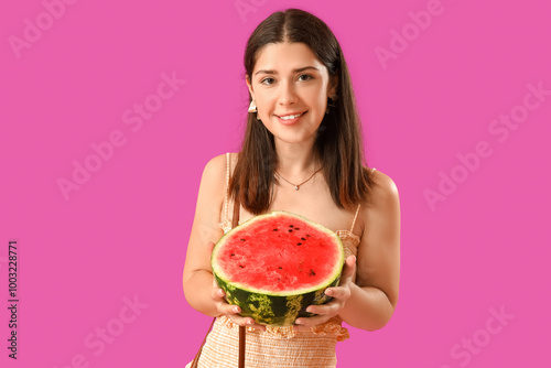 Young woman with fresh wate...