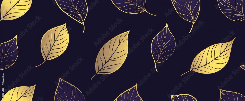 An abstract background with eucalyptus leaves and a tile line. Botanical art banner in green and gold colors for decorating, printing, wallpaper, walls, and fabrics. An abstract background with eucalyptus leaves and a tile line. Botanical art banner in green and gold colors for decorating, printing, wallpaper, walls, and fabrics.