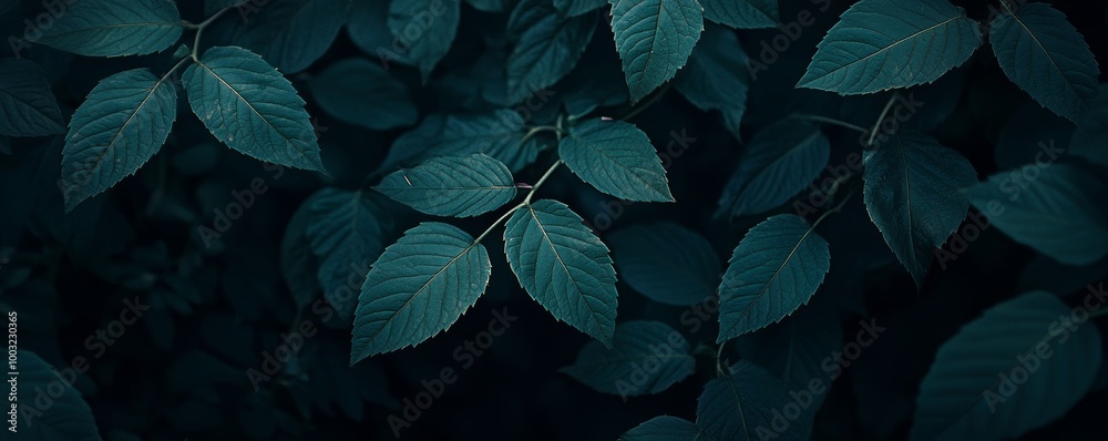Fototapeta premium Natural organic leaves wallpaper background in quartzite stone. 3D render illustration.