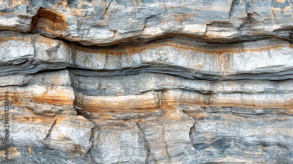 Sedimentary rock layers in rock, blank background Sedimentary rock layers in rock, blank background