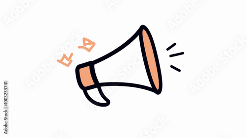 Colorful Outline Megaphone Icon for Marketing, Announcement, and Communication Concepts