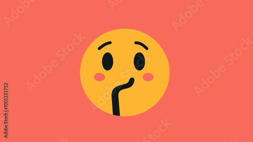 Thinking Face Emoticon Vector Design | Contemplative Emoji Illustration for Expressions, Reactions, and Emojis | Emojilicious Flat Style Art