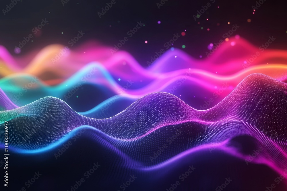 Fototapeta premium An image with various colorful shapes depicted on a colorful wallpaper