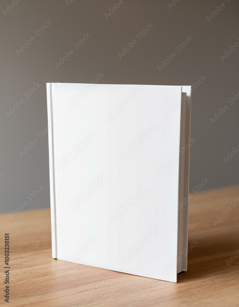 Blank white book on table Blank white book on table