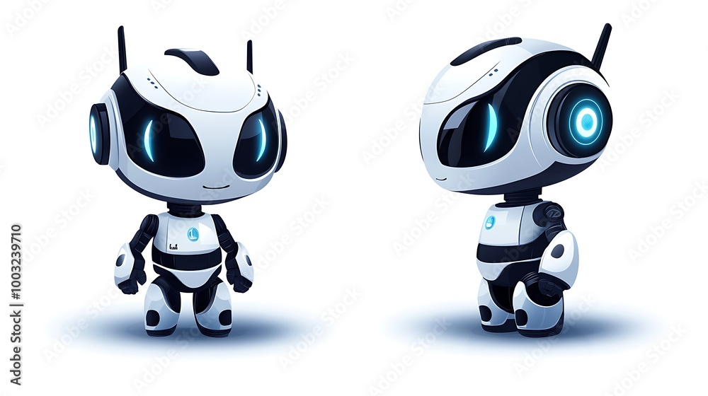 Cute Cartoon Robot Character Illustration Cute Cartoon Robot Character Illustration