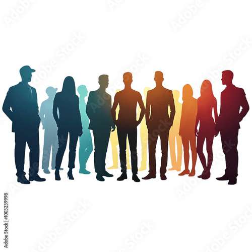 group of business people  ,isolated on white background , transparent png image