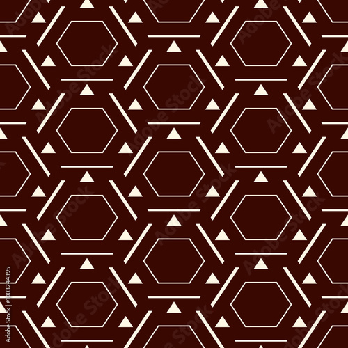 Contemporary honeycomb geometric pattern. Repeated hexagon ornament. Modern mosaic tiles background. Seamless surface abstract design. Geo wallpaper. Digital paper, textile print. Vector illustration