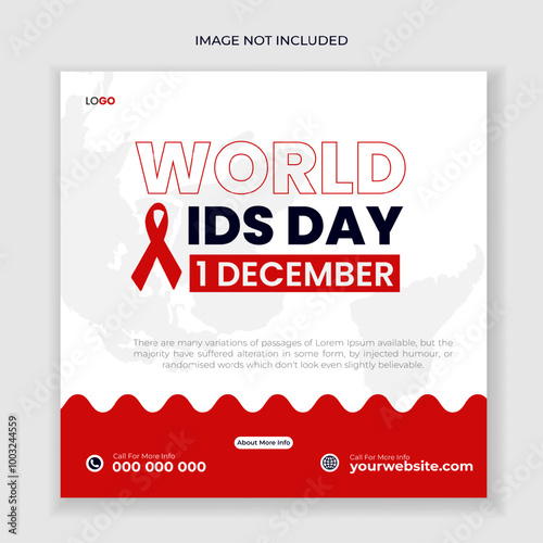 Celebrate 1st December world aids day social media post and square banner template for world people hiv treatment awareness