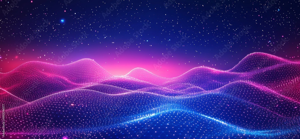 Fototapeta premium Suitable for the presentation of network capabilities, technological processes, digital storages, science, education, etc. Abstract digital 3D background. Copy space.