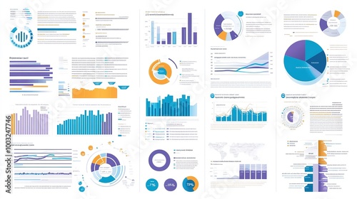 A clean and professional business infographic template with sections for key metrics, goals, and strategies, designed for corporate presentations