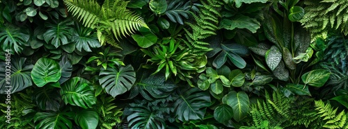 Wallpaper Mural Background of close-up green leaves. Abstract Nature Background. Exotic Greenery and Botanical Patterns. Torontodigital.ca