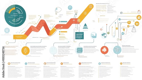 A business infographic template with a step-by-step process flow, ideal for outlining project milestones and key deliverables