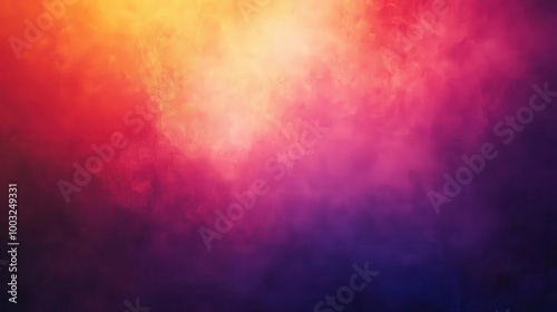 a blurred abstract gradient in red, orange, and violet glows softly against a dark grainy background, creating a captivating, atmospheric piece perfect for large banner displays