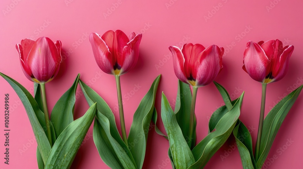 Tulip flowers on soft color background, romantic feminine composition, wedding invitation concept. Tulip flowers on soft color background, romantic feminine composition, wedding invitation concept.