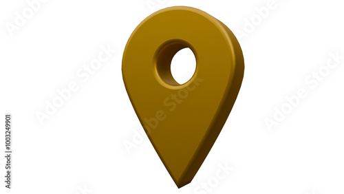 Location 3D İcon,Location 3D symbol, Gps icon 3d,Gps symbol,Gold/Yellow