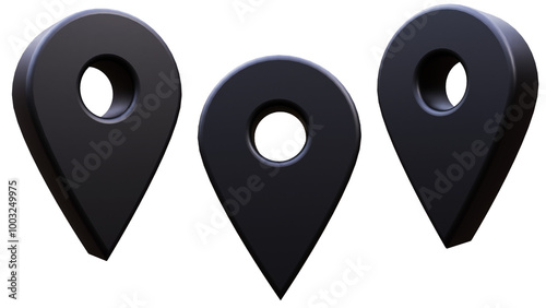 Location 3D İcon,Location 3D symbol, Gps icon 3d,Gps symbol, Black