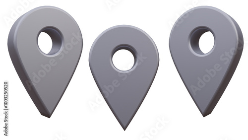 Location 3D İcon,Location 3D symbol, Gps icon 3d,Gps symbol, Silver/Grey