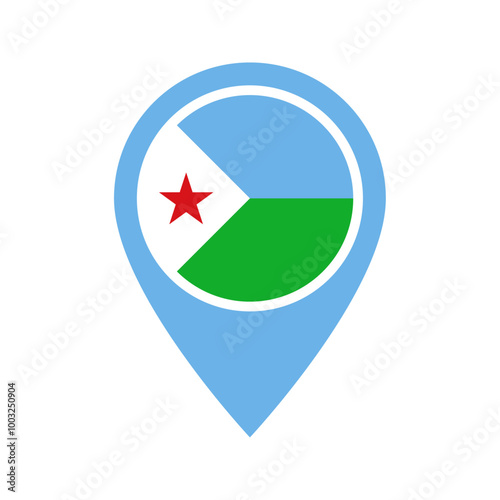 Free Download Djibouti flag location icon - GFXLoad