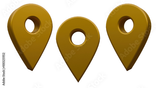 Location 3D İcon,Location 3D symbol, Gps icon 3d,Gps symbol,Gold/Yellow