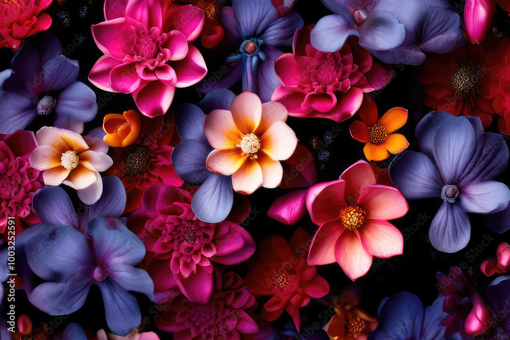 Fotografie Colorful delicate floral background.