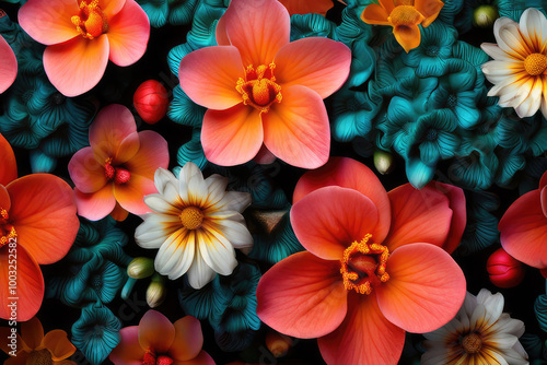 Colorful delicate floral background.