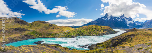Salto Grande Waterfall, Patagonia, Chile, panoramic photography