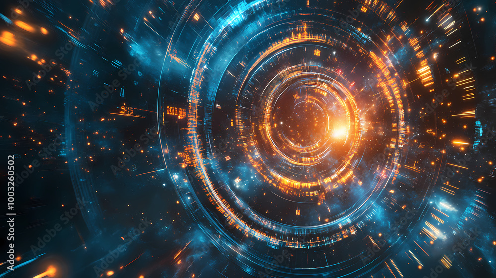Lightspeed time travel background showcasing a fast journey through star galaxies and cosmos exploration. Time Warp. Illustration Lightspeed time travel background showcasing a fast journey through star galaxies and cosmos exploration. Time Warp. Illustration
