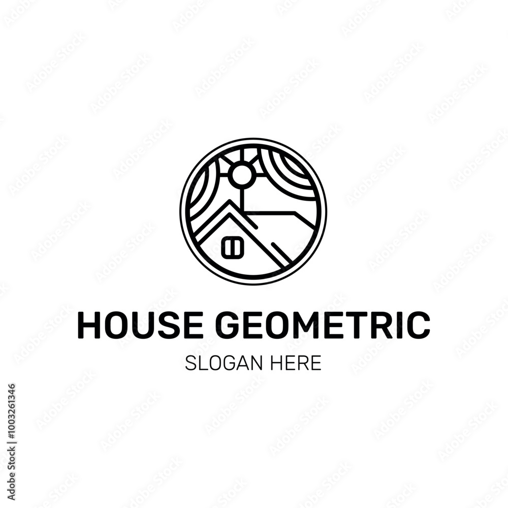 House geometric logo with slogan House geometric logo with slogan