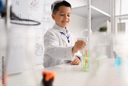 Cute little boy with chemis...