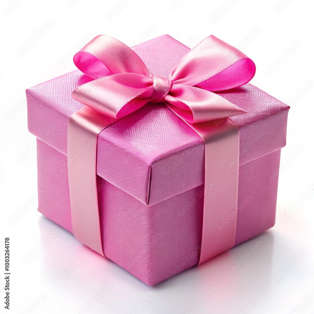 Fototapeta premium pink gift box with ribbon
