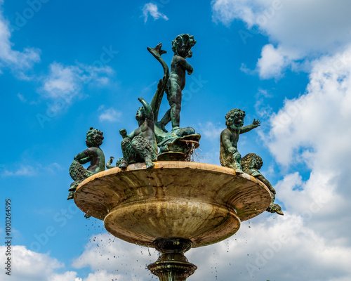 Heffelfinger Fountain in Lyndale Park Rose Garden in Minneapolis photo