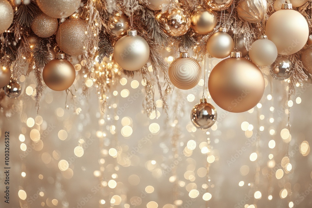 A gold and silver Christmas tree with many ornaments hanging from it A gold and silver Christmas tree with many ornaments hanging from it