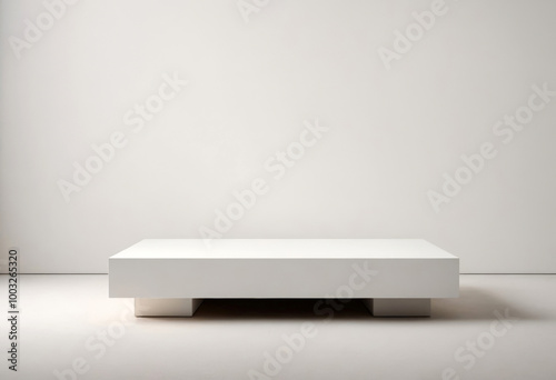 White low stand for displaying products - on a gray background