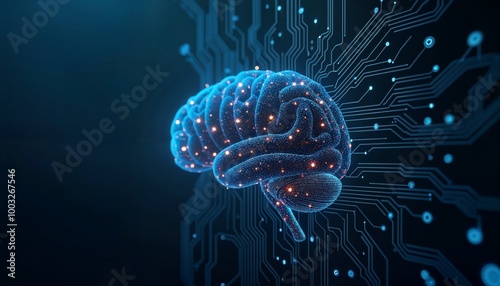 Wallpaper Mural Artificial intelligence AI, circuit board in shape electronic, technology smart robot AI, artificial intelligence by enter command prompt for generates Torontodigital.ca