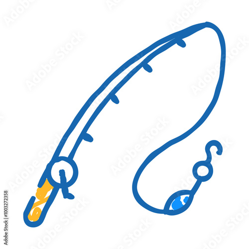 fishing water sport doodle icon sketch vector. fishing water sport sign. isolated symbol illustration
