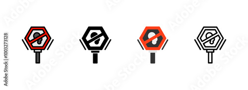 Set of No idling Icon