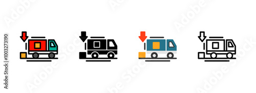 Set of Unloading zone Icon