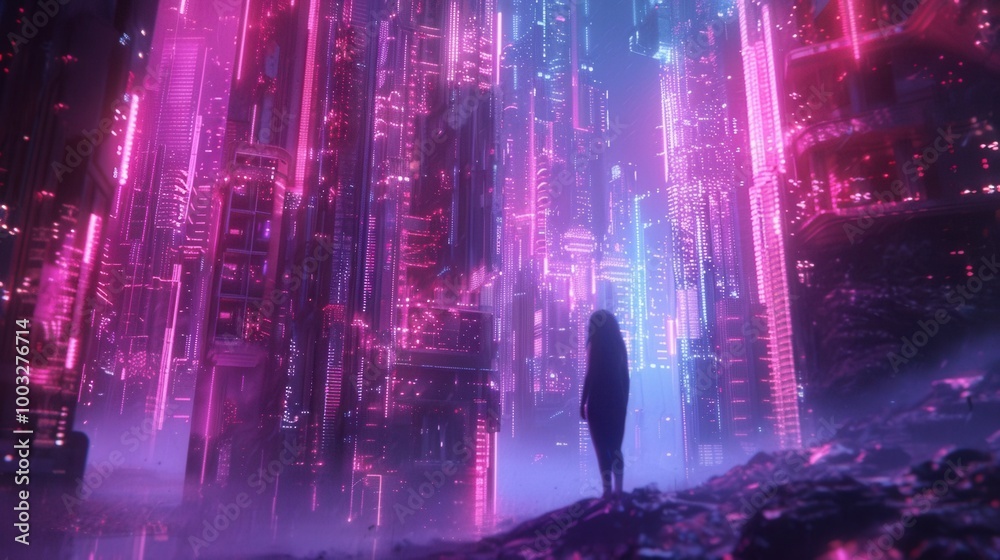 Mesmerizing Metastream Shimmering Cityscape in Ethereal Digital Realm Mesmerizing Metastream Shimmering Cityscape in Ethereal Digital Realm